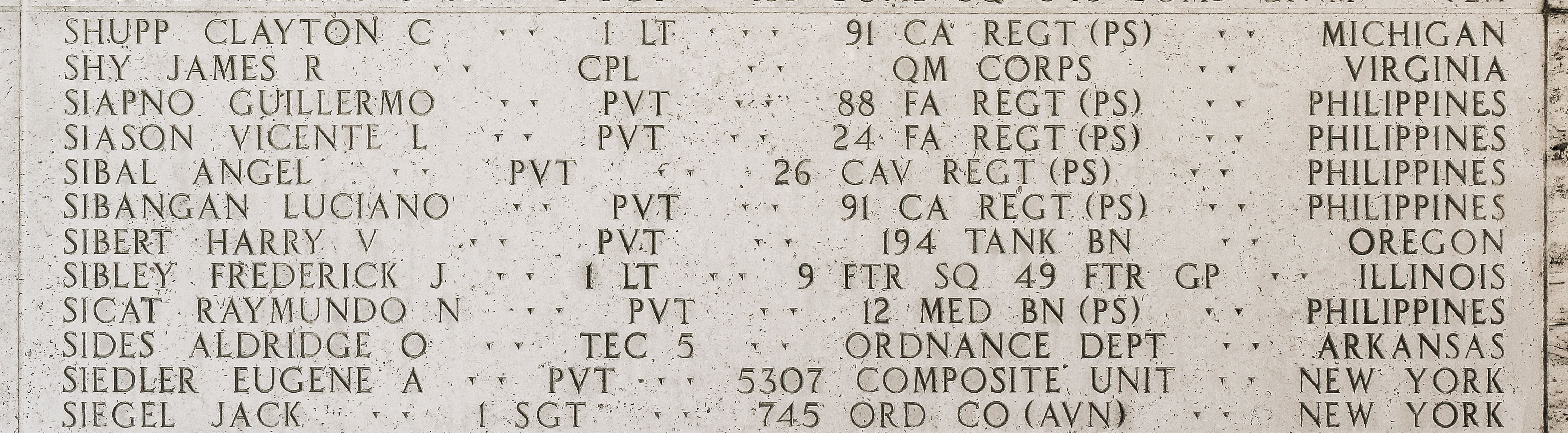 Aldridge O. Sides, Technician Fifth Grade